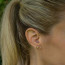 Rose Gold Tennis Ball Earrings Close Up